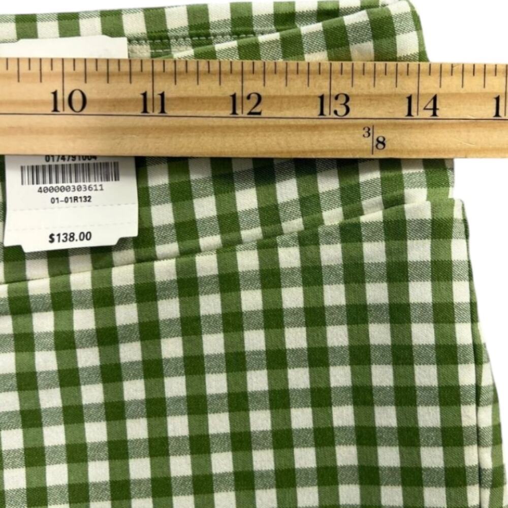 J. McLaughlin Green White Gingham Stretch Bermuda Shorts Pull On Size 2 NEW - Picture 5 of 9